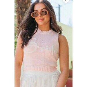 Women's Le Lis Bride Knit Sweater Tank Pink XS